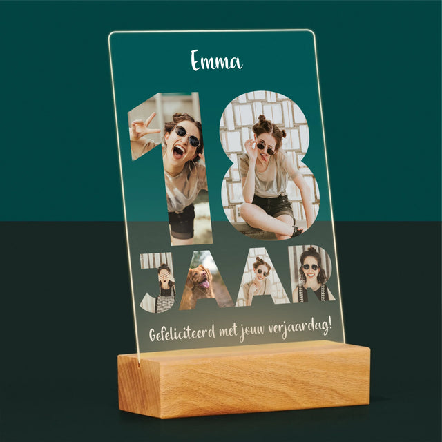 Woord Van Foto'S: 18 Jaar - Afdruk Op Acrylglas (Verticaal)