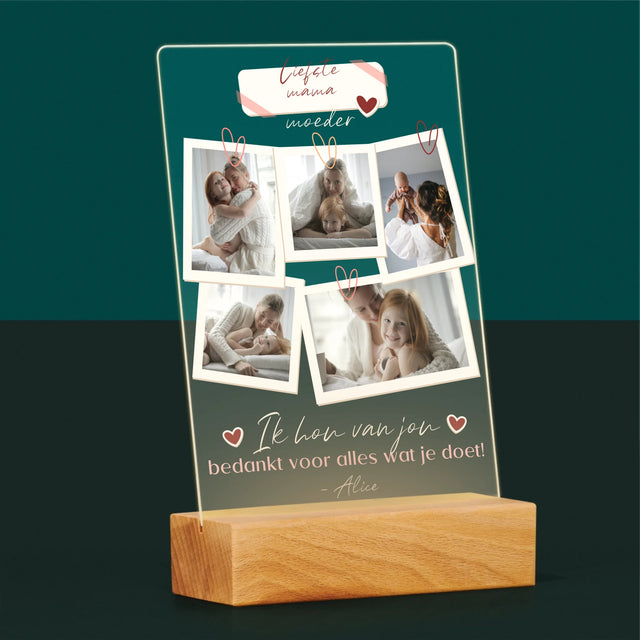 Fotocollage: Ik Hou Van Jou, Mama - Afdruk Op Acrylglas (Verticaal)