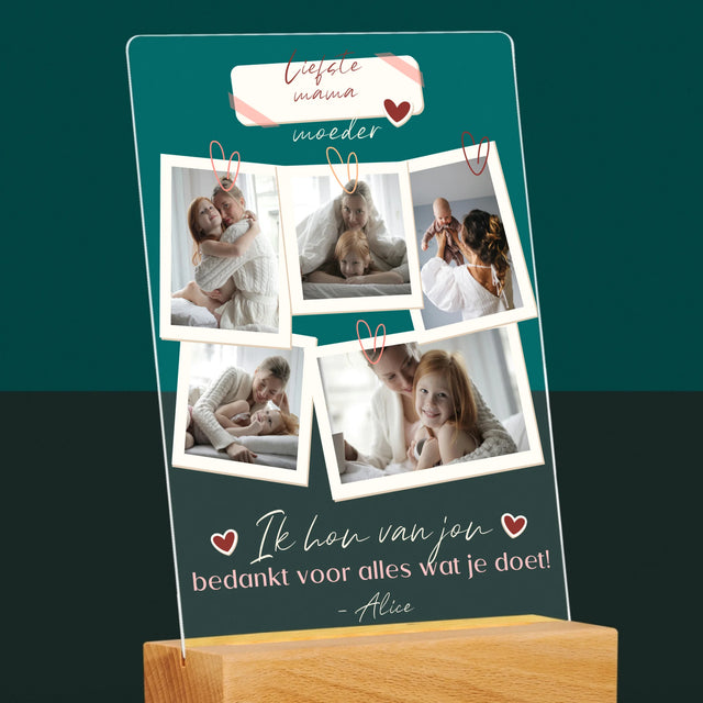 Fotocollage: Ik Hou Van Jou, Mama - Afdruk Op Acrylglas (Verticaal)