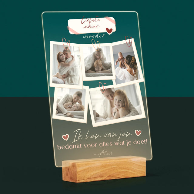 Fotocollage: Ik Hou Van Jou, Mama - Afdruk Op Acrylglas (Verticaal)