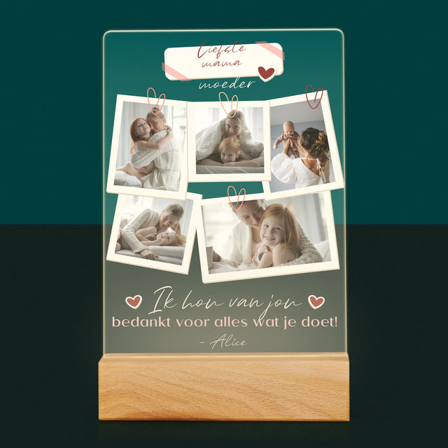 Fotocollage: Ik Hou Van Jou, Mama - Afdruk Op Acrylglas (Verticaal)