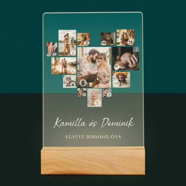 Fotocollage: Fotocollage Hart - Afdruk Op Acrylglas (Verticaal)