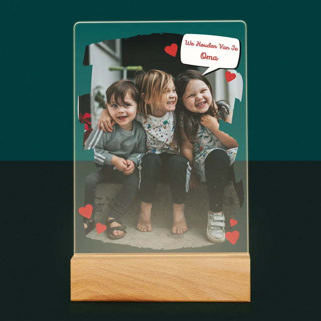 Foto En Handtekening: Voor Lieve Oma - Afdruk Op Acrylglas (Verticaal)