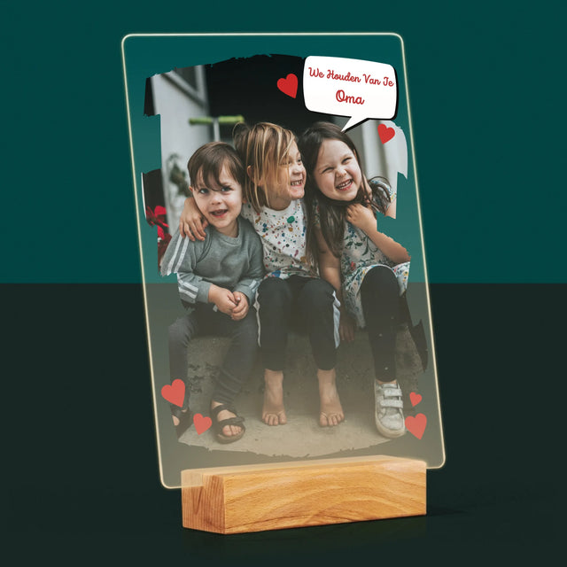 Foto En Handtekening: Voor Lieve Oma - Afdruk Op Acrylglas (Verticaal)