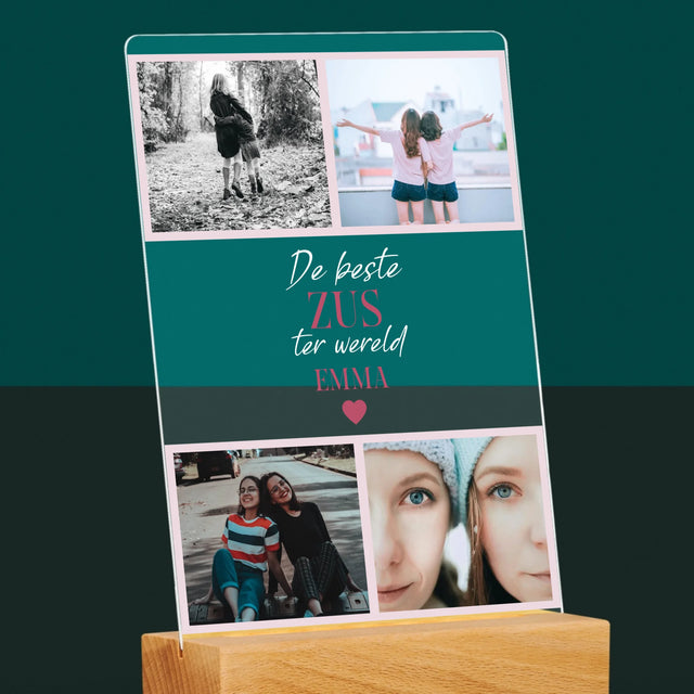 Fotocollage: De Beste Zus - Afdruk Op Acrylglas (Verticaal)