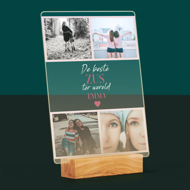 Fotocollage: De Beste Zus - Afdruk Op Acrylglas (Verticaal)