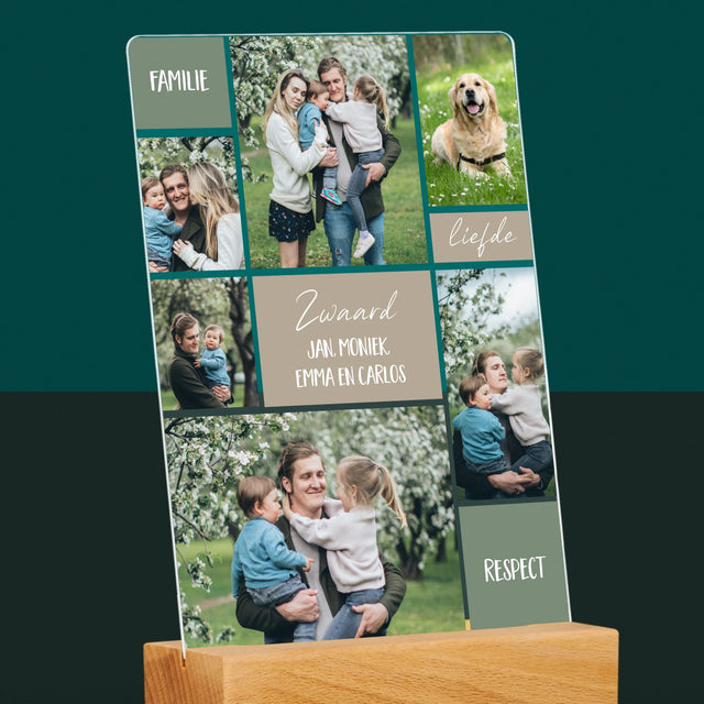 Fotocollage: Collage Familie - Afdruk Op Acrylglas (Verticaal)