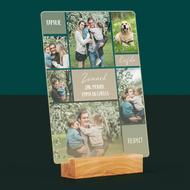 Fotocollage: Collage Familie - Afdruk Op Acrylglas (Verticaal)