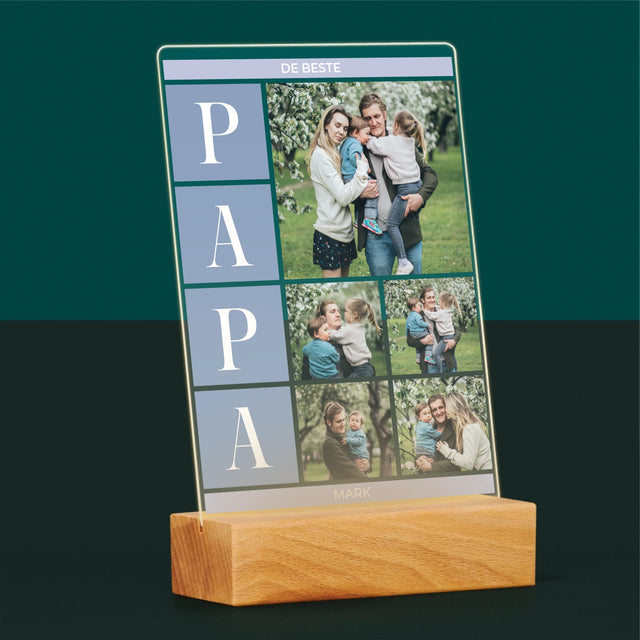 Fotocollage: Collage, De Beste Papa - Afdruk Op Acrylglas (Verticaal)