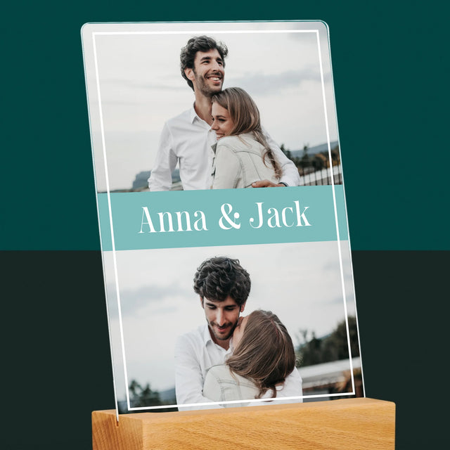 Fotocollage: Namen, Koppel - Afdruk Op Acrylglas (Verticaal)