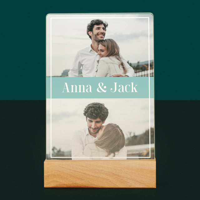 Fotocollage: Namen, Koppel - Afdruk Op Acrylglas (Verticaal)