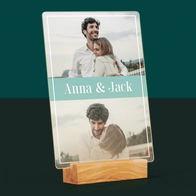 Fotocollage: Namen, Koppel - Afdruk Op Acrylglas (Verticaal)