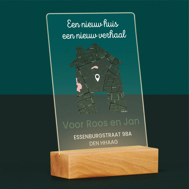 Stadsplastadsplattegrond: Stadskaart: Nieuw Huis - Afdruk Op Acrylglas (Verticaal)