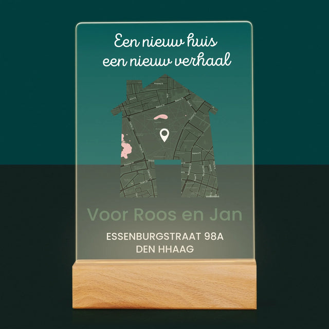 Stadsplastadsplattegrond: Stadskaart: Nieuw Huis - Afdruk Op Acrylglas (Verticaal)