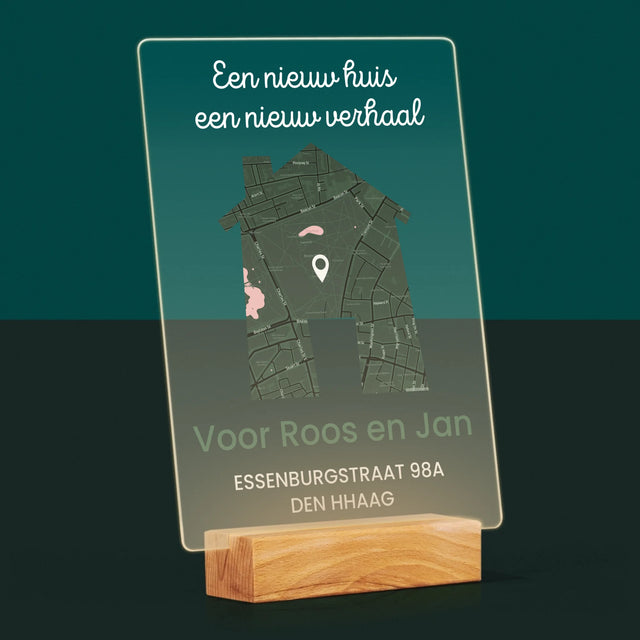 Stadsplastadsplattegrond: Stadskaart: Nieuw Huis - Afdruk Op Acrylglas (Verticaal)