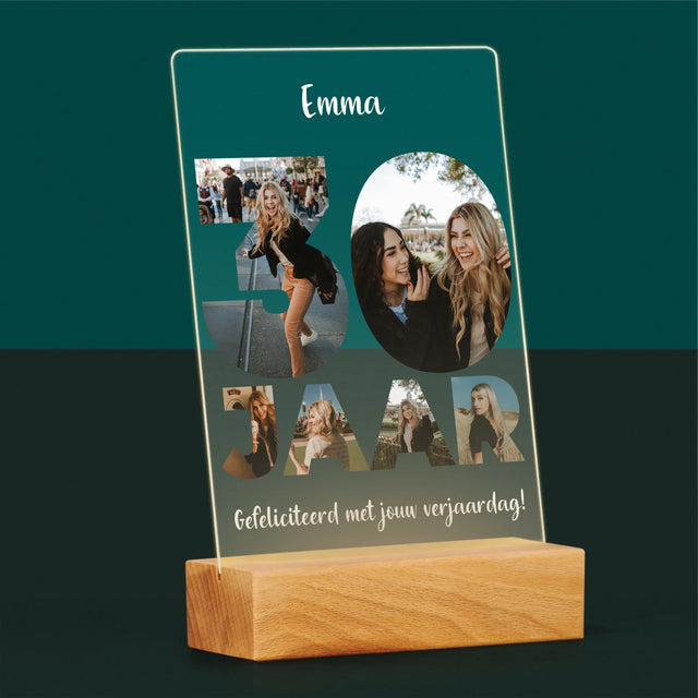 Woord Van Foto'S: 30 Jaar - Afdruk Op Acrylglas (Verticaal)