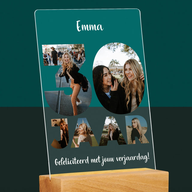 Woord Van Foto'S: 30 Jaar - Afdruk Op Acrylglas (Verticaal)