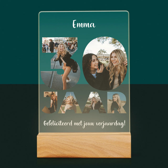 Woord Van Foto'S: 30 Jaar - Afdruk Op Acrylglas (Verticaal)