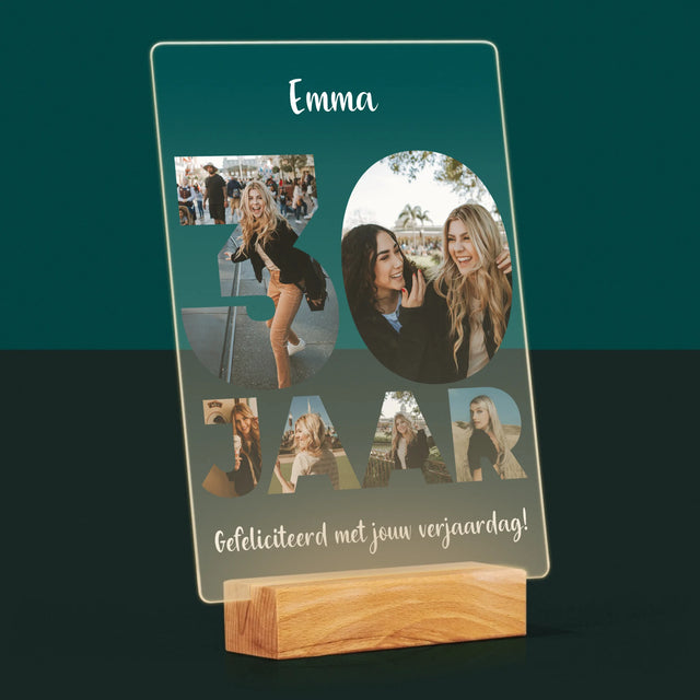 Woord Van Foto'S: 30 Jaar - Afdruk Op Acrylglas (Verticaal)