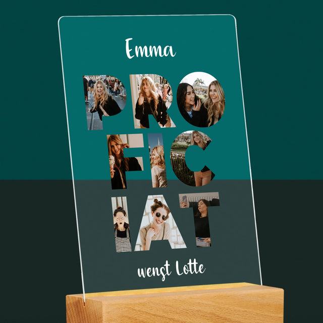 Woord Van Foto'S: Proficiat - Afdruk Op Acrylglas (Verticaal)