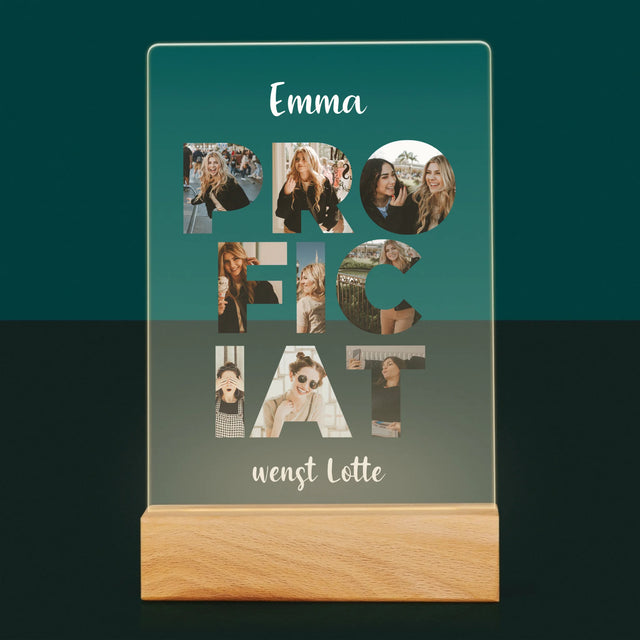 Woord Van Foto'S: Proficiat - Afdruk Op Acrylglas (Verticaal)