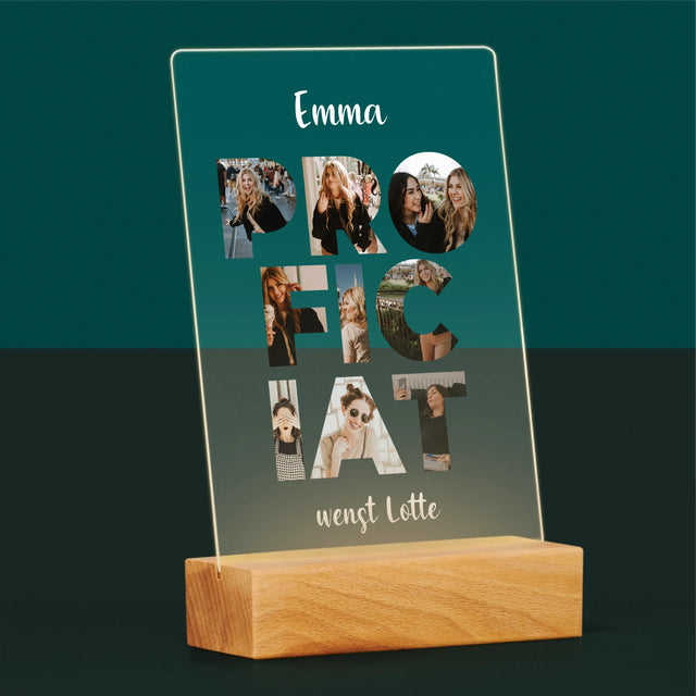 Woord Van Foto'S: Proficiat - Afdruk Op Acrylglas (Verticaal)