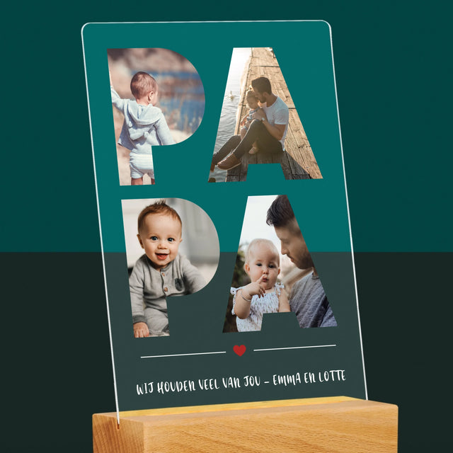 Woord Van Foto'S: Papa - Afdruk Op Acrylglas (Verticaal)