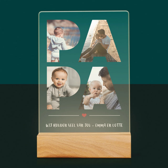 Woord Van Foto'S: Papa - Afdruk Op Acrylglas (Verticaal)