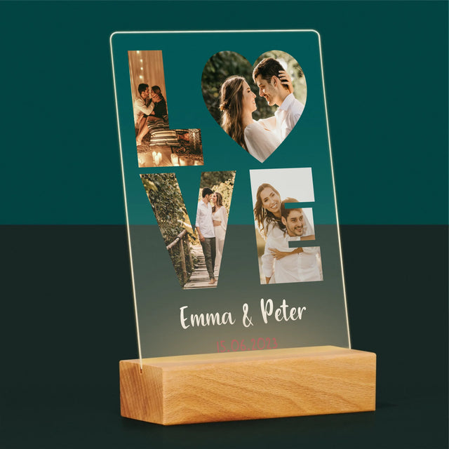 Woord Van Foto'S: Love Met Jouw Foto'S - Afdruk Op Acrylglas (Verticaal)