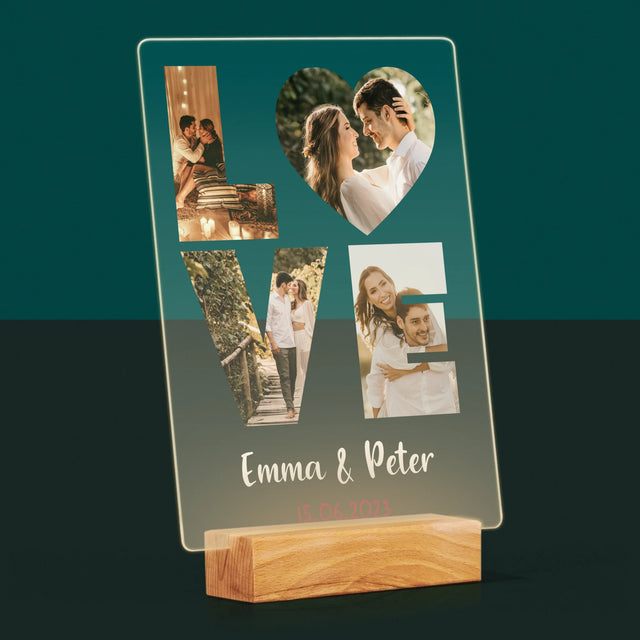 Woord Van Foto'S: Love Met Jouw Foto'S - Afdruk Op Acrylglas (Verticaal)