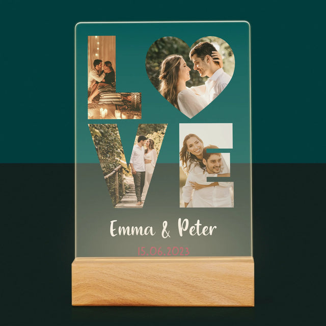 Woord Van Foto'S: Love Met Jouw Foto'S - Afdruk Op Acrylglas (Verticaal)