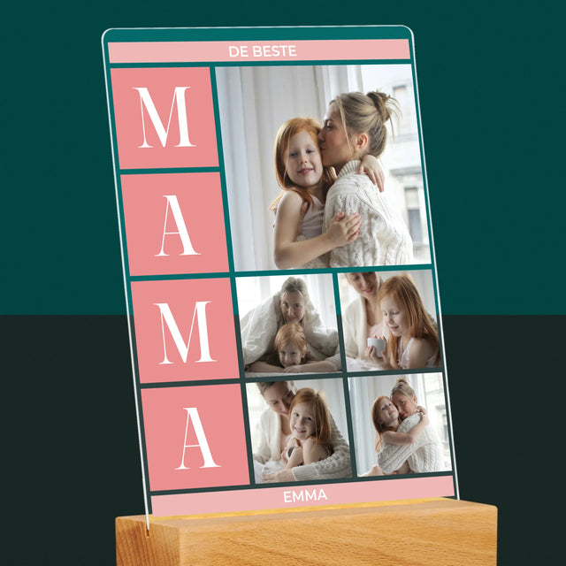 Fotocollage: Collage De Beste Mama - Afdruk Op Acrylglas (Verticaal)