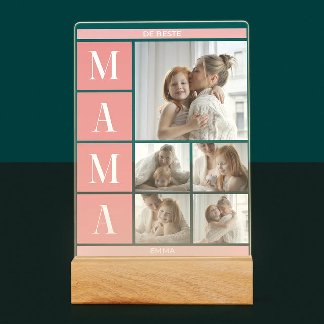 Fotocollage: Collage De Beste Mama - Afdruk Op Acrylglas (Verticaal)