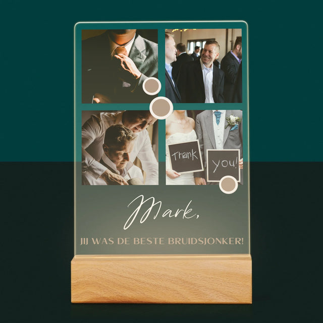 Fotocollage: Bedankt Collage, Bruidsjonker - Afdruk Op Acrylglas (Verticaal)