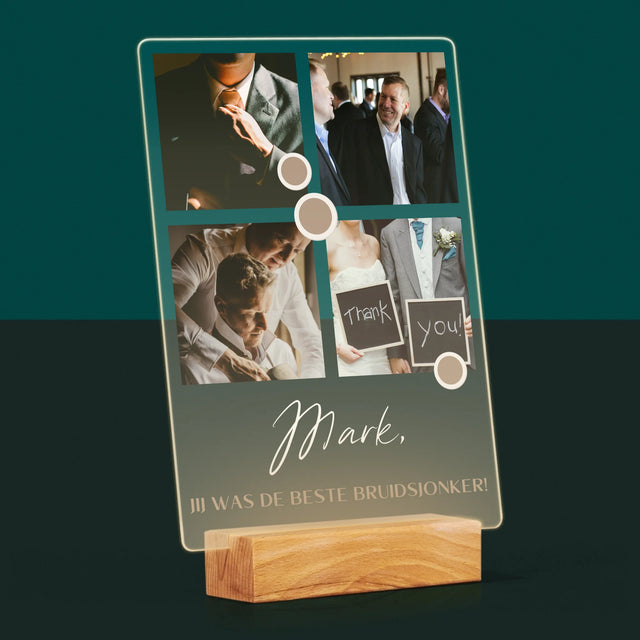 Fotocollage: Bedankt Collage, Bruidsjonker - Afdruk Op Acrylglas (Verticaal)
