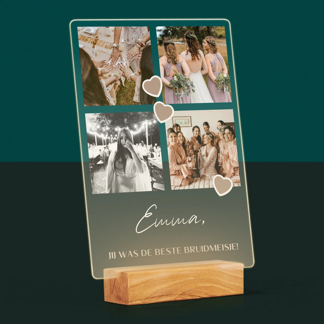 Fotocollage: Bedankt Collage, Bruidsmeisje - Afdruk Op Acrylglas (Verticaal)