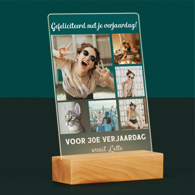Fotocollage: Fotocollage Verjaardag - Afdruk Op Acrylglas (Verticaal)