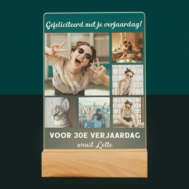 Fotocollage: Fotocollage Verjaardag - Afdruk Op Acrylglas (Verticaal)