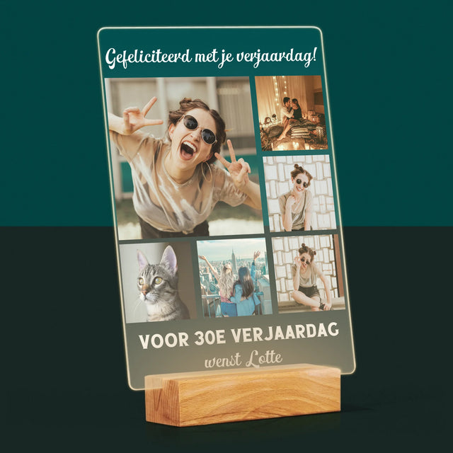 Fotocollage: Fotocollage Verjaardag - Afdruk Op Acrylglas (Verticaal)