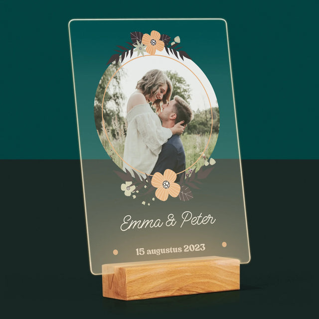 Foto En Handtekening: Verliefd - Afdruk Op Acrylglas (Verticaal)