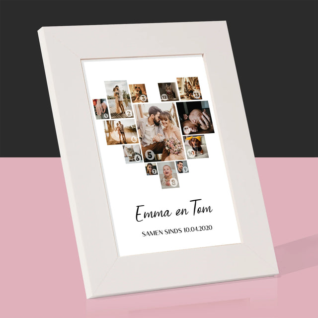 Fotocollage: Fotocollage Hart - Fotokader (Horziontaal)