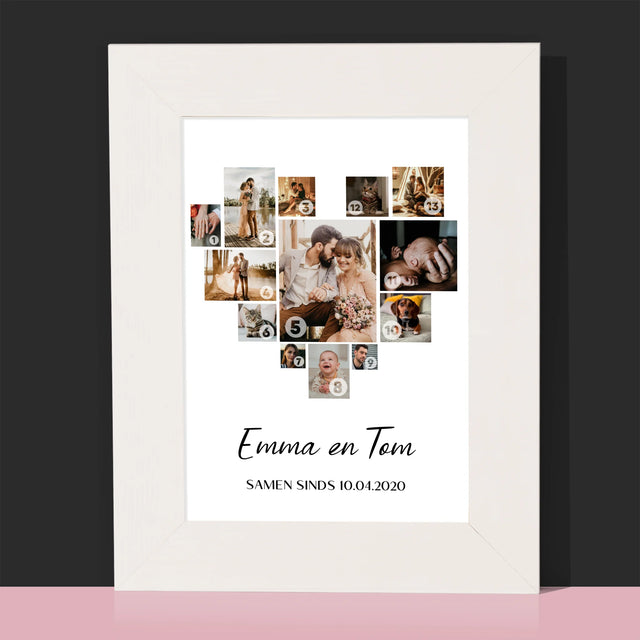 Fotocollage: Fotocollage Hart - Fotokader (Horziontaal)