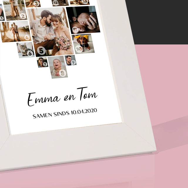 Fotocollage: Fotocollage Hart - Fotokader (Horziontaal)