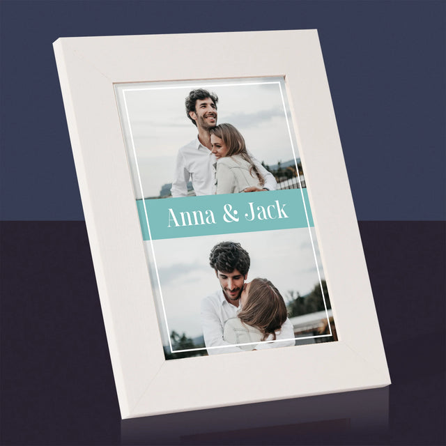 Fotocollage: Namen, Koppel - Fotokader (Horziontaal)