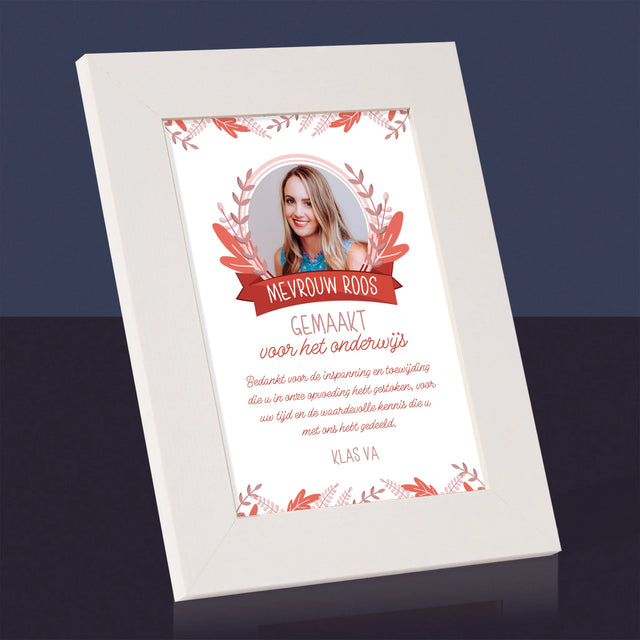 Foto En Handtekening: Gemaakt Voor Het Onderwijs - Fotokader (Horziontaal)