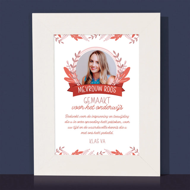 Foto En Handtekening: Gemaakt Voor Het Onderwijs - Fotokader (Horziontaal)