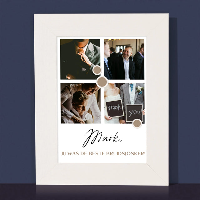 Fotocollage: Bedankt Collage, Bruidsjonker - Fotokader (Horziontaal)