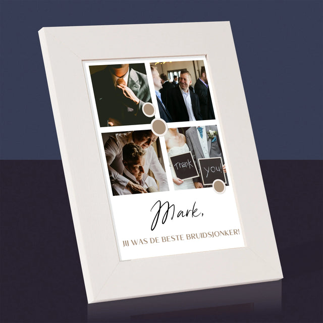 Fotocollage: Bedankt Collage, Bruidsjonker - Fotokader (Horziontaal)