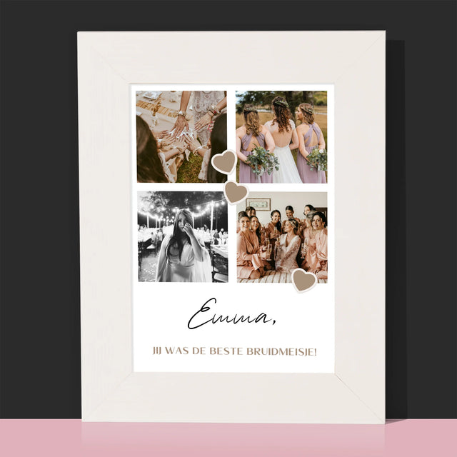 Fotocollage: Bedankt Collage, Bruidsmeisje - Fotokader (Horziontaal)