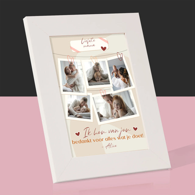 Fotocollage: Ik Hou Van Jou, Mama - Fotokader (Horziontaal)